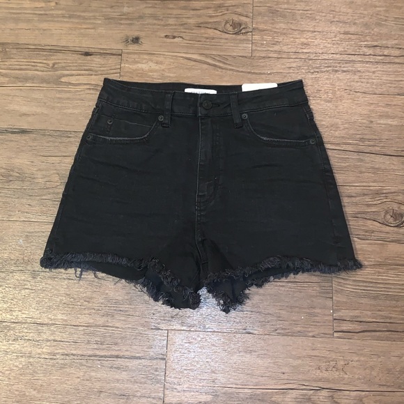 Just USA Pants - Just USA frayed Not So Basic Cut Off Black Shorts